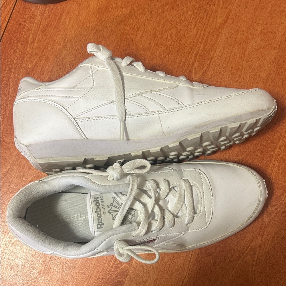 Reebok All-White Athletic Sneakers